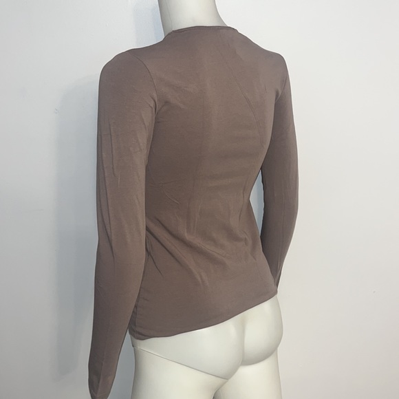 Tan womens long sleeve T-shirt size M - Picture 6 of 7
